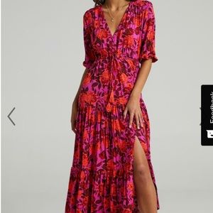Showpo Waiting So Long Maxi Dress Pink Floral S 4